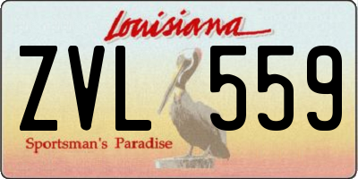 LA license plate ZVL559