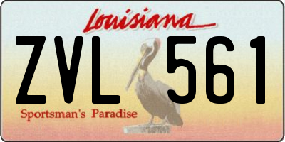 LA license plate ZVL561