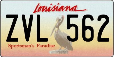 LA license plate ZVL562