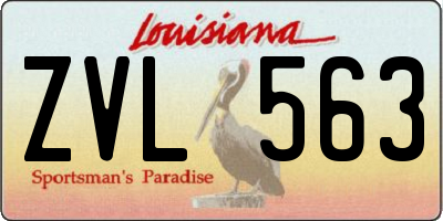 LA license plate ZVL563