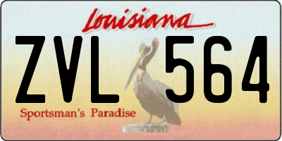 LA license plate ZVL564