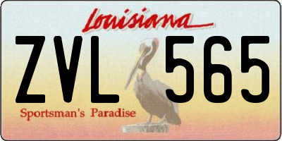 LA license plate ZVL565