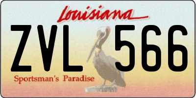 LA license plate ZVL566