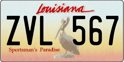 LA license plate ZVL567