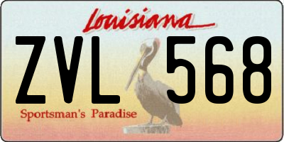 LA license plate ZVL568