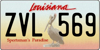 LA license plate ZVL569