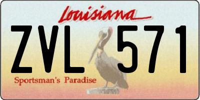LA license plate ZVL571