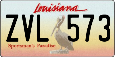 LA license plate ZVL573
