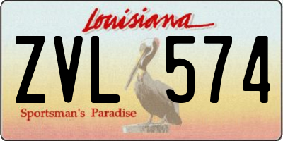 LA license plate ZVL574