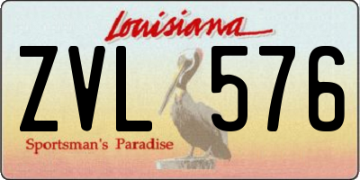 LA license plate ZVL576