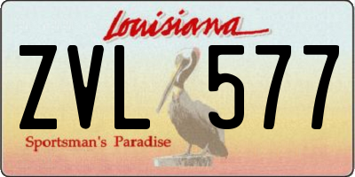 LA license plate ZVL577