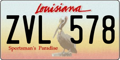 LA license plate ZVL578