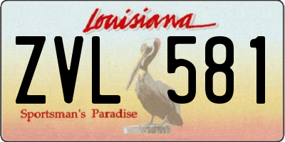 LA license plate ZVL581