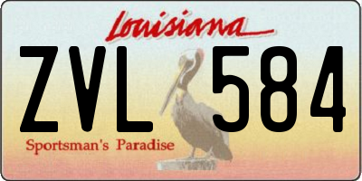 LA license plate ZVL584
