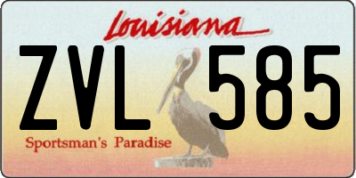 LA license plate ZVL585