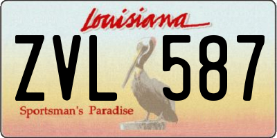 LA license plate ZVL587