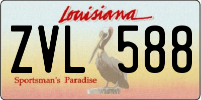 LA license plate ZVL588