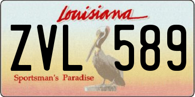 LA license plate ZVL589