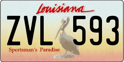 LA license plate ZVL593