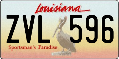 LA license plate ZVL596