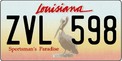LA license plate ZVL598