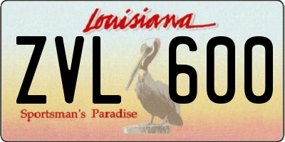 LA license plate ZVL600