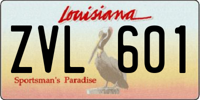 LA license plate ZVL601