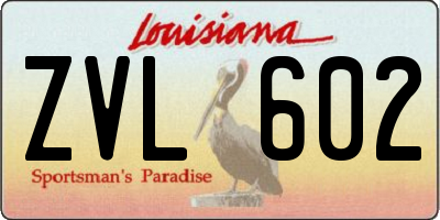 LA license plate ZVL602