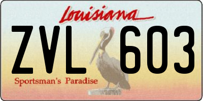 LA license plate ZVL603