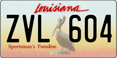 LA license plate ZVL604