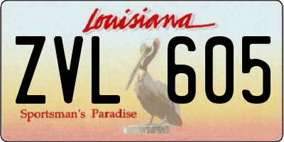 LA license plate ZVL605