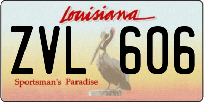LA license plate ZVL606