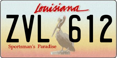 LA license plate ZVL612