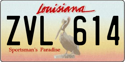 LA license plate ZVL614