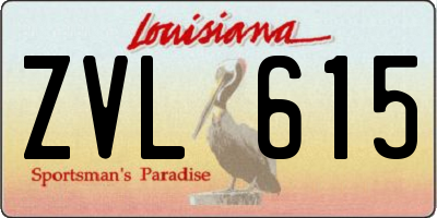 LA license plate ZVL615