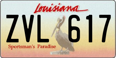 LA license plate ZVL617
