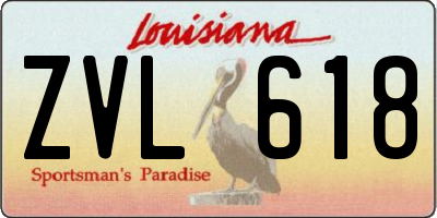 LA license plate ZVL618