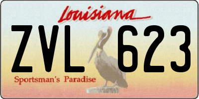 LA license plate ZVL623