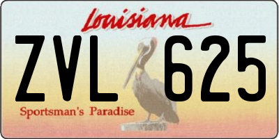 LA license plate ZVL625