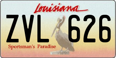 LA license plate ZVL626