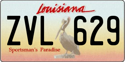LA license plate ZVL629