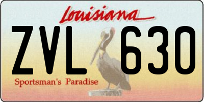 LA license plate ZVL630