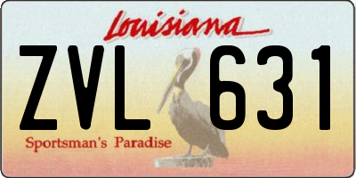 LA license plate ZVL631