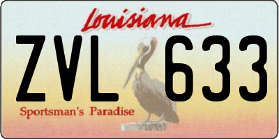 LA license plate ZVL633