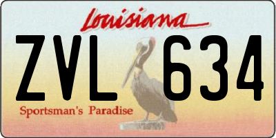 LA license plate ZVL634