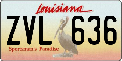 LA license plate ZVL636