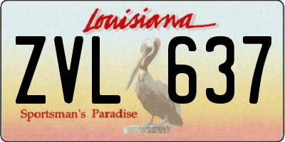 LA license plate ZVL637