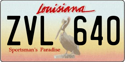 LA license plate ZVL640