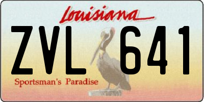 LA license plate ZVL641