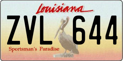 LA license plate ZVL644
